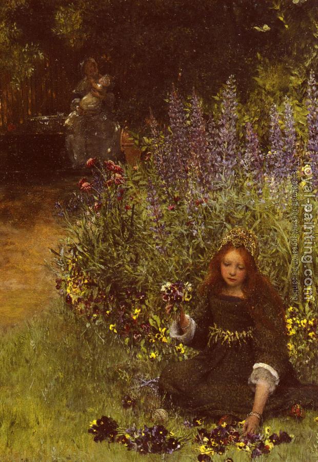 Lady Laura Teresa Alma-Tadema : Gathering Pansies